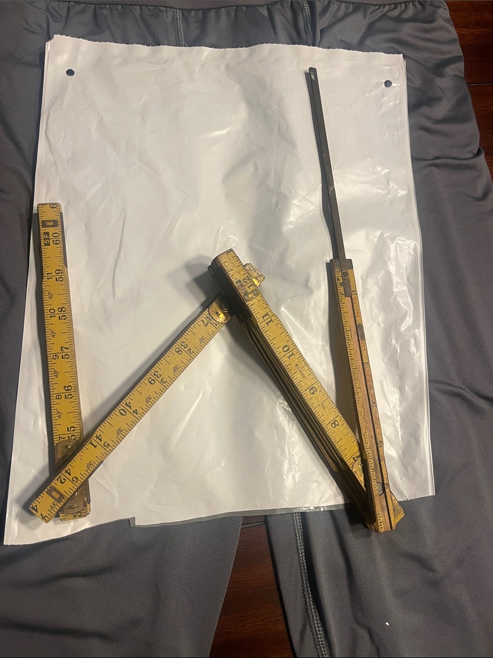 Item.66.    Vintage Millers.  Folding Wooden Ruler - Yellow